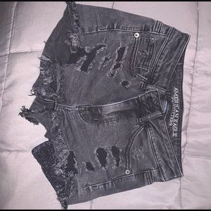 American Eagle Black ripped shorts size 2